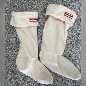 Hunter Fleece Boot Liners Cream, size medium